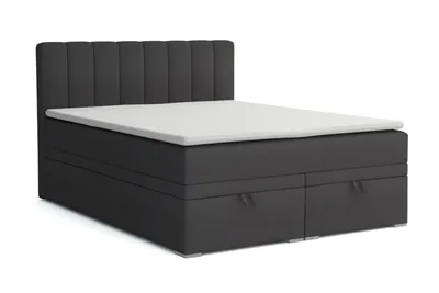 Produktbild von BOXBETT DAVID 200/200 Velour Anthrazit mit einer Matratze H4