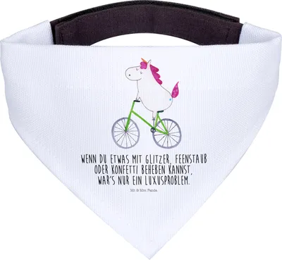 Produktbild von Mr. & Mrs. Panda Hunde Halstuch Einhorn Radfahrer - Weiß - Geschenk, Hund, Unicorn, Für, Hunde-Halstuch, Bike, Radfahren, Tuch, Einhörner, Rad