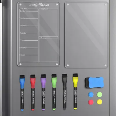 Produktbild von Magnetischer Kühlschrankkalender A4, 2 Stift, abwasbar, mit 6 Markern, für Wochenplaner