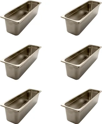 Produktbild von AcMax 6 Stück GN 2/4 Gastronormbehälter GN-Behälter Edelstahl Tiefe 150mm Gastronorm