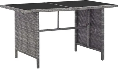 Immagine prodotto di vidaXL set da pranzo da giardino 5 pezzi con cuscini in poly rattan grigio