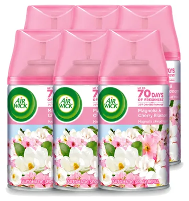 Produktbild von 6 x Air Wick Freshmatic Nachfüller - Magnolia & Kirschblüte - 250 ml - Vorteilspackung - 6 Stücke