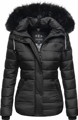 Produktbild von Navahoo Damen Winterjacke Steppjacke Kurz Parka Jacke Warm Gefüttert Kapuze Zuckerbiene Schwarz Gr. 42 - XL