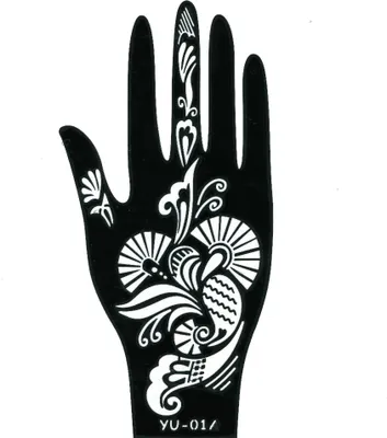 Produktbild von Henna Tattoo Schablone für die rechte Hand