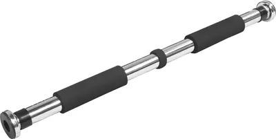 Produktbild von GORILLA SPORTS® Klimmzugstange - Türrahmen Ohne Schrauben, Verstellbar von 62-100cm, bis 95 kg Belastbar, Rutschfeste Griffe, Verchromte Stahlstange, Schwarz - Pull up Bar, Türreck, Reckstange