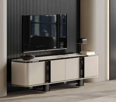 Image de Meuble TV moderne au design élégant et aux portes stylées