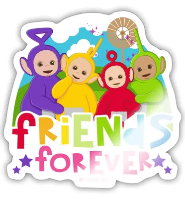 Produktbild von Spreadshirt Teletubbies Süßes Design Friends Forever Sticker Aufkleber, 10 x 10 cm, Weiß glänzend