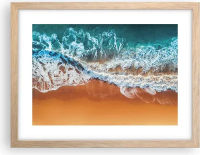 Produktbild von Gerahmtes Poster - Rahmen in heller Eiche - Sand Wasser Strand - 40x30 cm - Wand Bild - Wanddeko - Wandbilder - Kunstposter - Wandposter - Bilderrahmen - Bilder - Kunstdruck - P2NAA40x30-5021