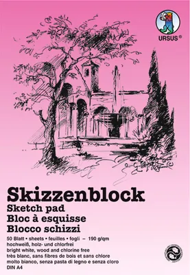 Produktbild von Skizzenblock 190g/qm wei DIN A4