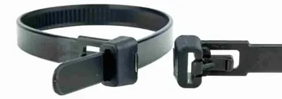 Produktbild von 100 Kabelbinder wiederlösbar 300 x 7,6mm schwarz