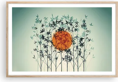 Produktbild von Gerahmtes Poster - Rahmen in heller Eiche - Westen Sonne Gras - 91,5x61 cm - Wand Bild - Wanddeko - Wandbilder - Kunstposter - Wandposter - Bilderrahmen - Bilder - Kunstdruck - P2NAA91x61-5104