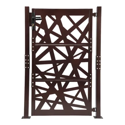 Produktbild von Gartentore 105*150cm Garteneingangstor Garten Metalltor Braun