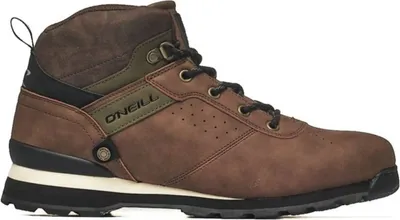 A single brown O'Neill hiking boot is shown against a white background.