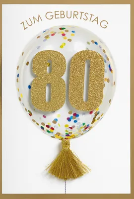 Produktbild von 80 Geburtstag Glückwunschkarte im Format 115x17cm mit Umschlag