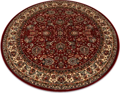 Produktbild von Wollteppich KASHQAI 4362 302 Kreis Ornament rotwein / beige  rot rund 120 cm