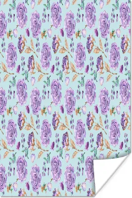 Produktbild von MuchoWow® Poster Blumen - Rosen - Flieder 80x120 cm - Papierdruck
