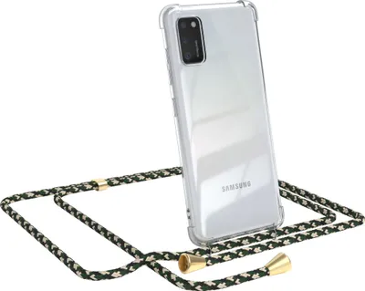 Produktbild von EAZY CASE Handykette kompatibel mit Samsung Galaxy A41, Handyhülle mit Umhängeband, Handykordel, Schutzhülle Clear, Band in Grün