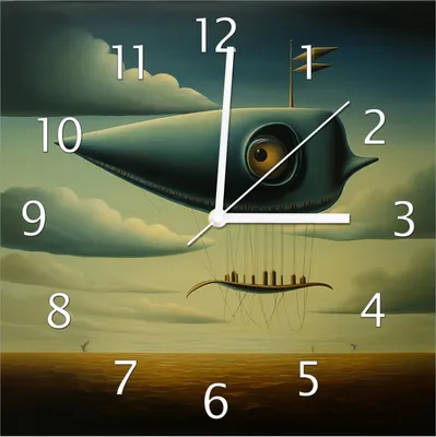 Produktbild von Wallario Design Wanduhr Himmelsfahrer aus Echtglas, Größe 30 x 30 cm