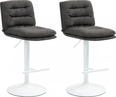 Produktbild von 2er Set Barhocker Damar Stoff weiß - dunkelgrau