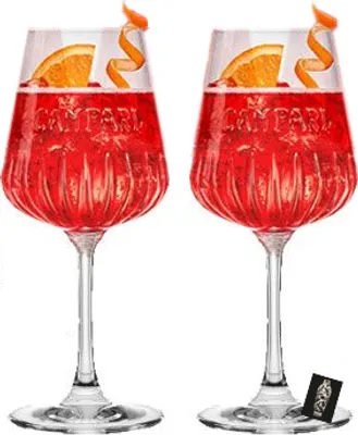 Produktbild von Campari Weinglas Cocktailglas Glas Gläser Set - 2x Gläser 0,49L
