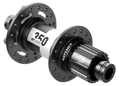 Image de Moyeu DT Swiss HR 350 MTB DB 157/12 mm TA Bo.+, IS 6-b, 32L, Shim.12 L., noir/blanc