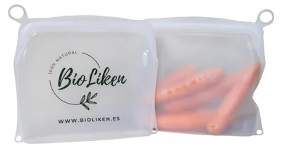 2er-Pack wiederverwendbare Silikonbeutel, 1000 ml, transparent