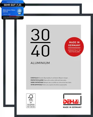 Zdjęcie produktu dla DEHA ZESTAW 2 aluminiowych ramek do zdjęć Tribeca, 30x40 cm, struktura czarny mat