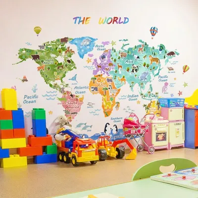 Produktbild von Omgoods – Wandsticker, Tierwelt – Wasserfest – Wanddekoration für Kinderzimmer – Wanddekoration für Wohnzimmer – Wanddekoration für Schlafzimmer – Farbkräftiges Design