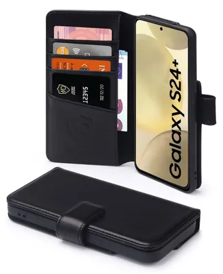 Productafbeelding van MobyDefend Hoesje - Geschikt voor Samsung Galaxy S24 Plus (S24+)  - Luxe Leren  Wallet Bookcase - Zwart
