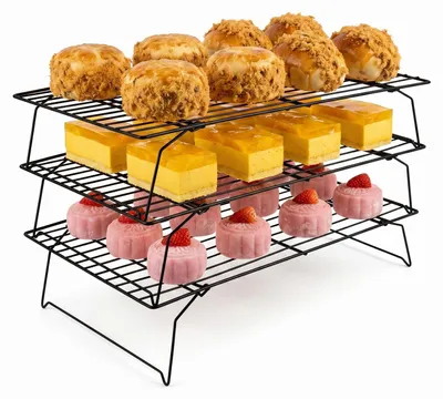 Stapelbares Kühlgitter 3er-Set 40x25 cm Antihaft