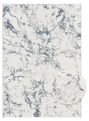 Produktbild von Primaflor In- & Outdoorteppich SKYLINE - Marble - 160x230cm - Weiß Grauer Lounge-Teppich in Mamor Steinoptik für Balkon & Terrasse - Flachgewebter Wohnteppich ideal als Terrassenteppich & Balkonteppich
