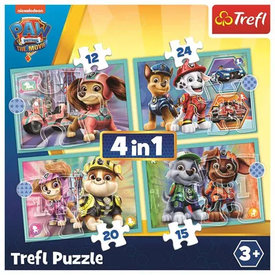 Obrázek produktu pro Puzzle Tlapková patrola ve filmu 4v1 (12,15,20,24 dílků)