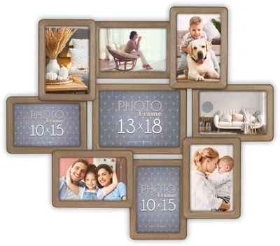 Produktbild von ZEP Digione Holz-Galerierahmen 56x49 cm Braun für 9 Fotos