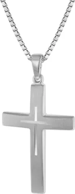 Produktbild von trendor 60705 Silber Kreuz mit Kette für Herren, 50 cm