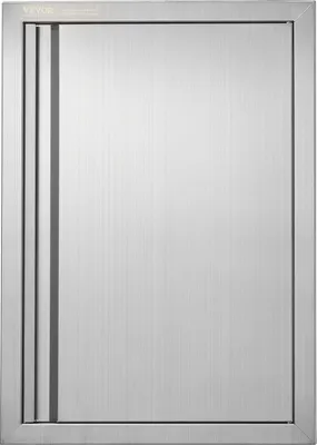 Produktbild von Grillzugangstür, 432 x 610 mm, Einzelne Außenküchentür, Flächenbündig Montierte Edelstahltür, Vertikale Wandtür mit Versenkbarem Griff, für Grillinsel, Grillstation, Außenschrank