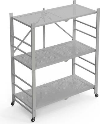 Produktbild von Dmora Regal Cossato Grau, Rollen 3 Böden