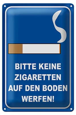 Produktbild von Blechschild Hinweis 18x12cm bitte keine Zigaretten