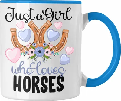 Produktbild von Trendation - Pferde Reiterin Tasse Geschenk für Mädchen Reiten (Blau)