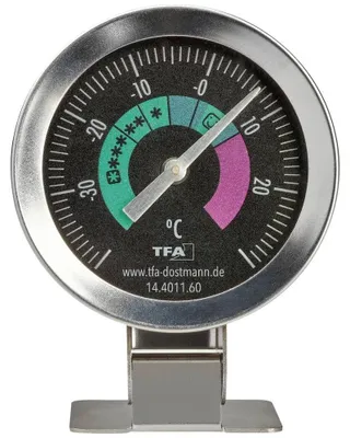 Kühlthermometer aus Edelstahl, -30 bis +20 °C, silber