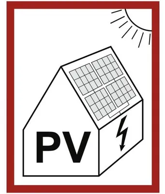 Produktbild von Dreifke® Aufkleber Brandschutzschild Hinweis auf eine PV-Anlage (Photovoltaik...