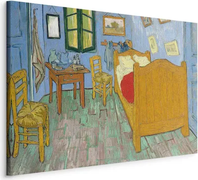 Produktbild von Italienischer Leinwand Leinwandbild - La Chambre de Van Gog 60x40 cm Reproduktionen l-G-10194-b-a