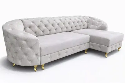 Obrázek produktu pro Rohová sedací souprava Molly L s funkcí spaní, sametovým potahem, úložným prostorem na lůžkoviny, prošívaná, glamour, 290 cm