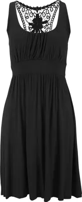 Produktbild von LASCANA Strandkleid mit Häkelspitzeneinsatz am Rücken schwarz Größe 34