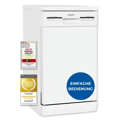 Produktbild von Exquisit Geschirrspüler GSP59109-030E weiss | Spülmaschine 45 cm | Power+ | ECO Modus | Unterbaugerät