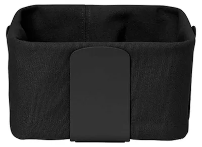 Productafbeelding van Elegant zwart broodmandje van 20x20 cm met een binnenkant van katoen