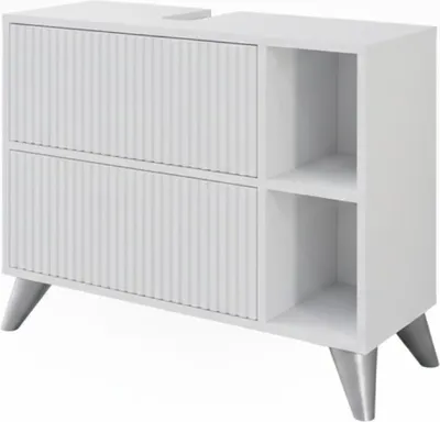 Immagine prodotto di Mobiletto per lavabo Vicco Leano Bianco 80 x 62 cm con 2 cassetti, Model 52130