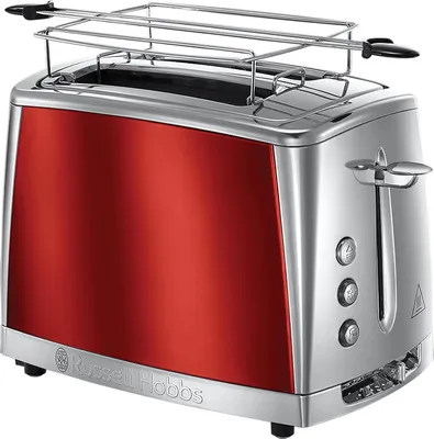 Zdjęcie produktu dla Toster RUSSELL HOBBS 2 kromki 1550 W 6 szt. Funkcja podgrzewania bułek gr-ed 23221-56 LUNA MOONLIGHT GREY