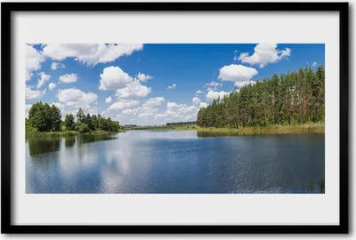 Produktbild von Bild 60x40 MDF-Rahmen Wandkunst Lake Forest Landschaft