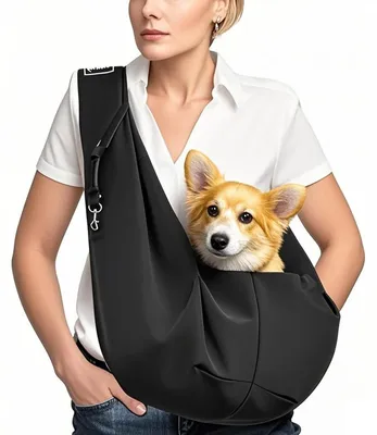 Image de Sac de transport pour chiens - Sac de transport pour chiens et chats jusqu'à 7,5 kg, noir