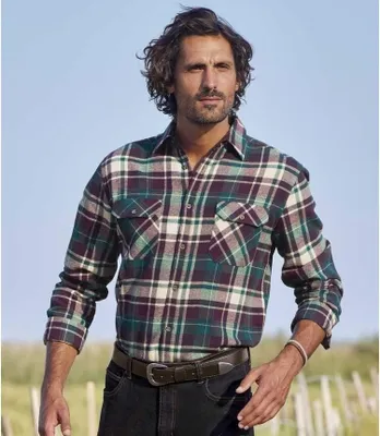 Image de Atlas For Men - Chemise pour homme AF1819 (4XL) (prune/vert)